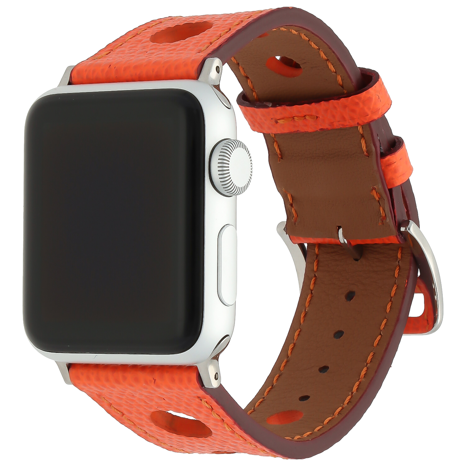 Bracelet en cuir Hermès Apple Watch - orange