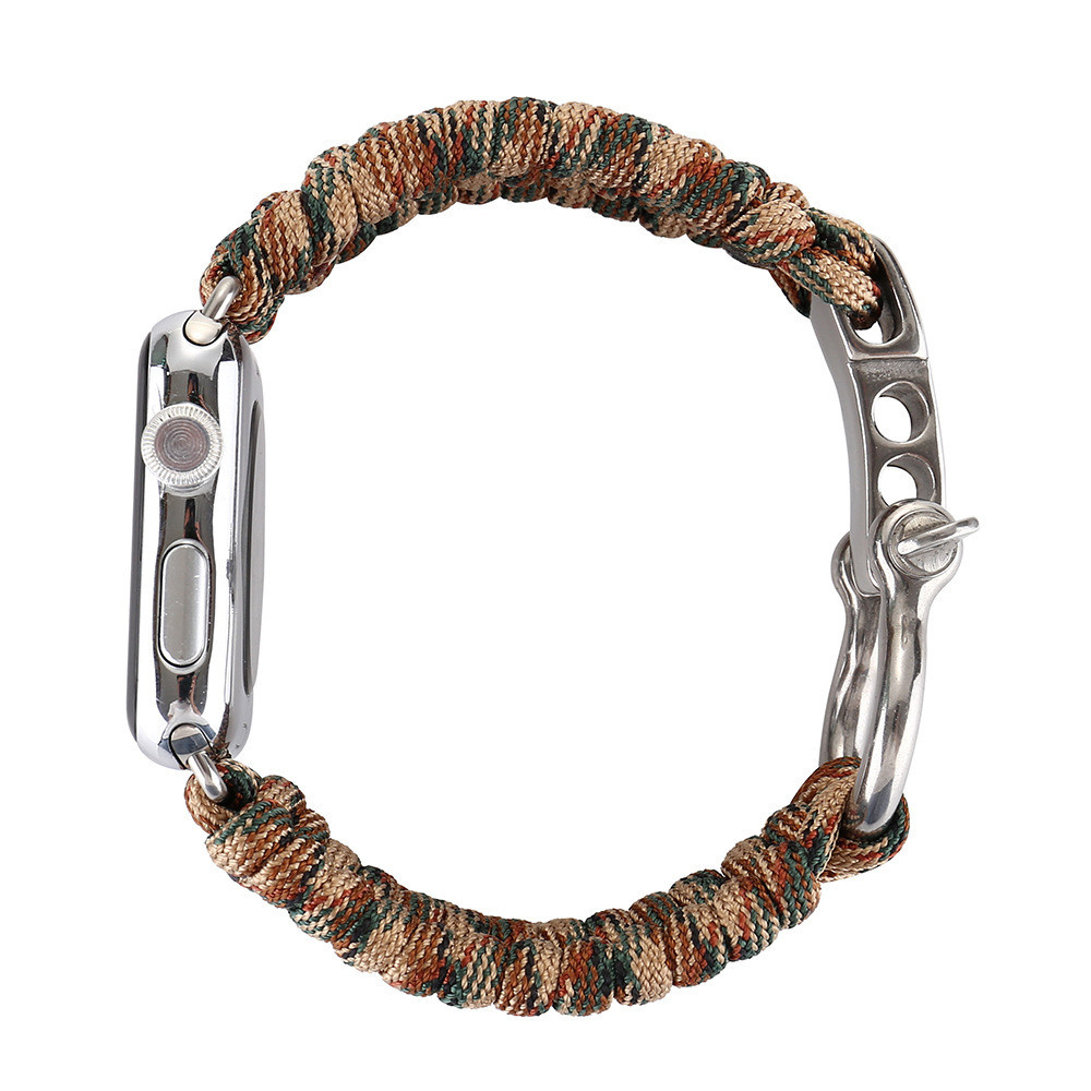 Bracelet corde en nylon Apple Watch - marron camouflage