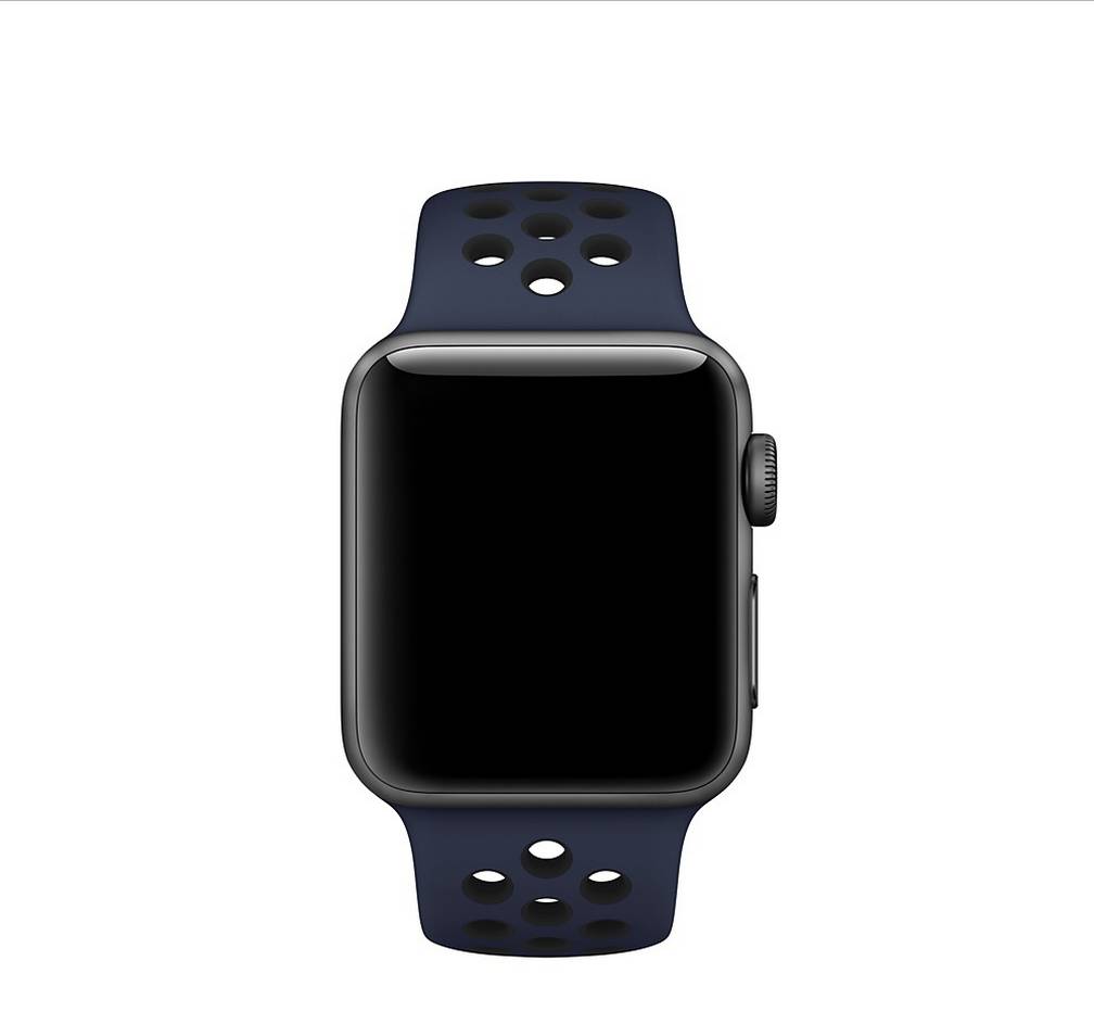 Bracelet sport double Apple Watch - bleu nuit noir