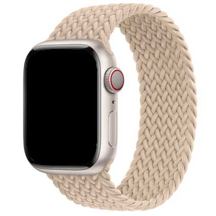 Bracelet nylon Boucle unique tressé Apple Watch - beige
