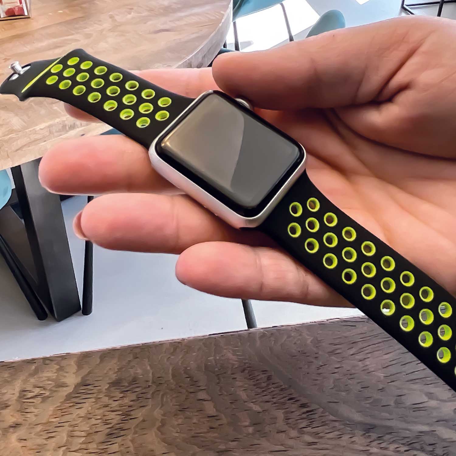 Bracelet sport double Apple Watch - noir vert