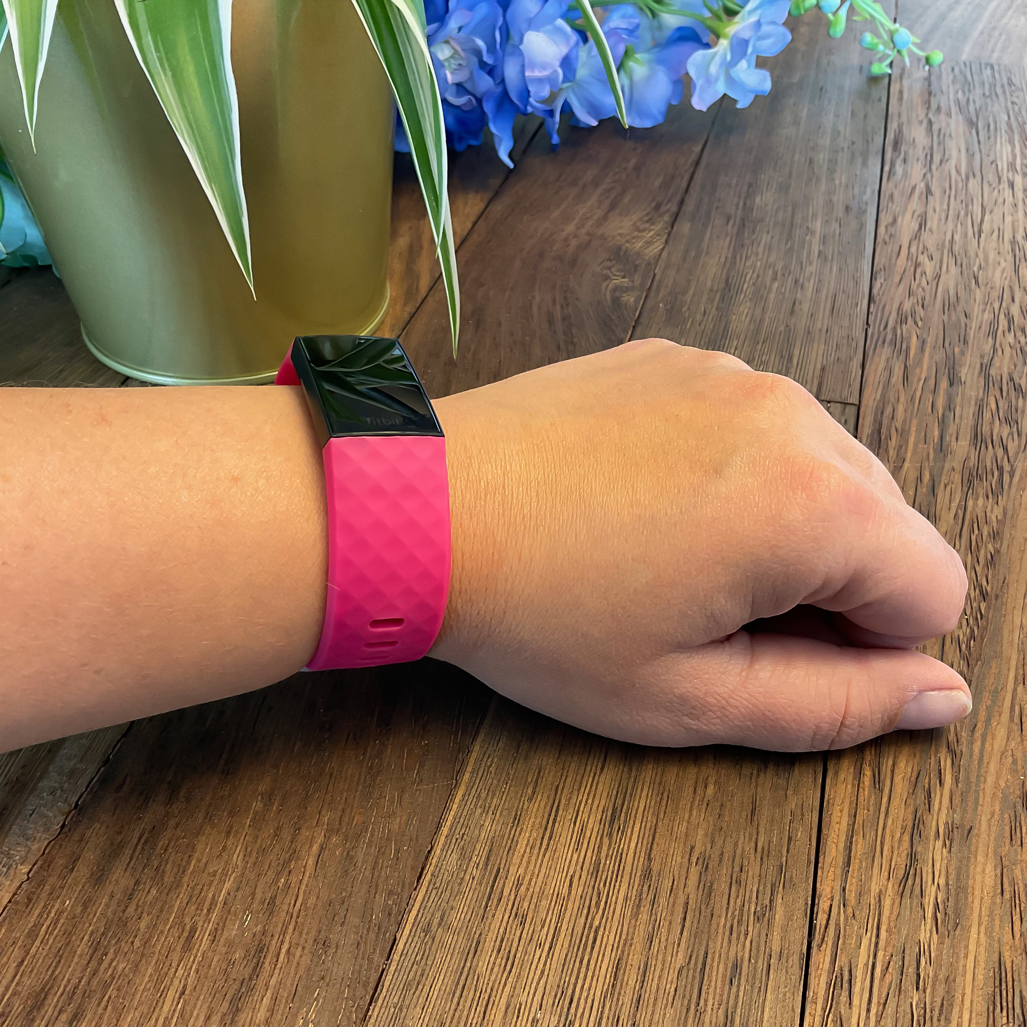 Bracelet sport gaufré Fitbit Charge 3 & 4 - rose rouge