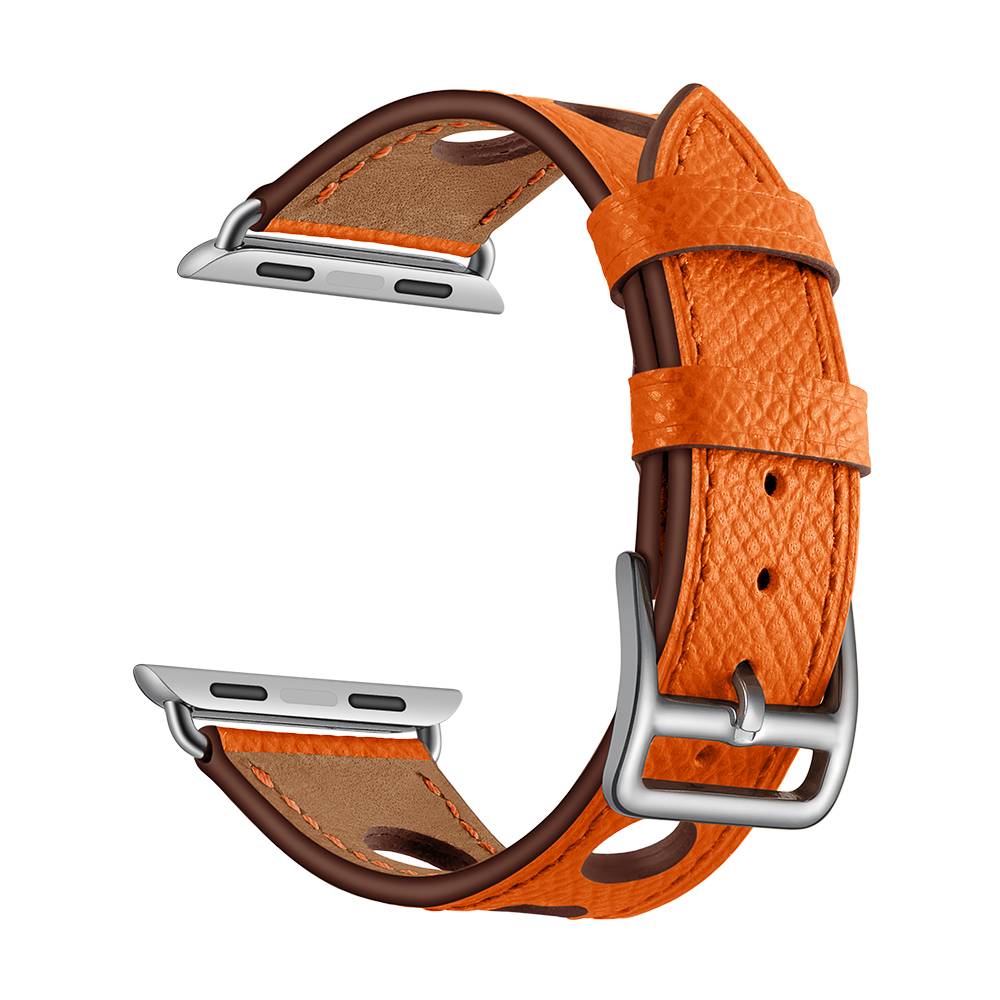 Bracelet en cuir Hermès Apple Watch - orange