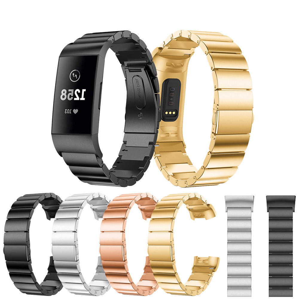 Bracelet acier maillons Fitbit Charge 3 & 4 - argent