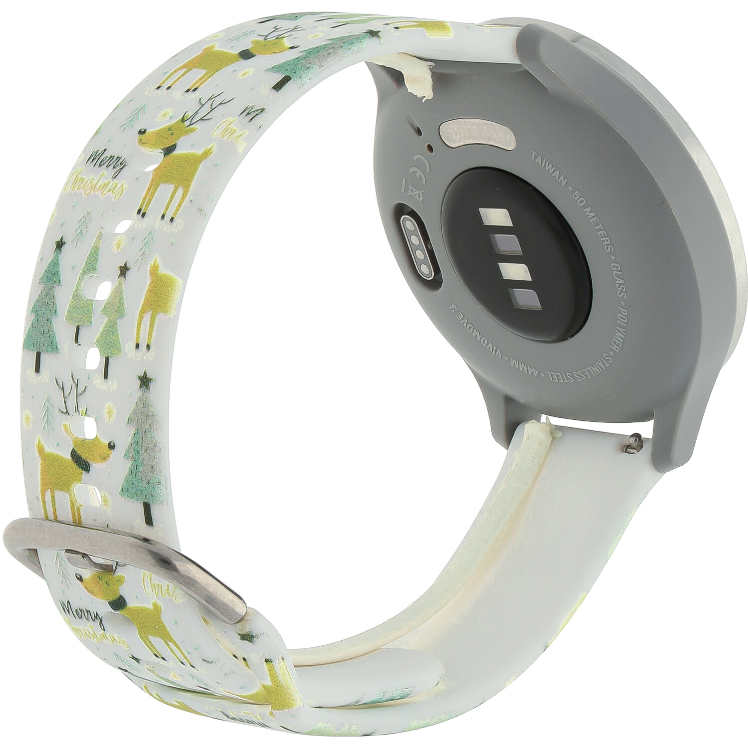 Bracelet sport imprimé Polar - arbre de Noël blanc
