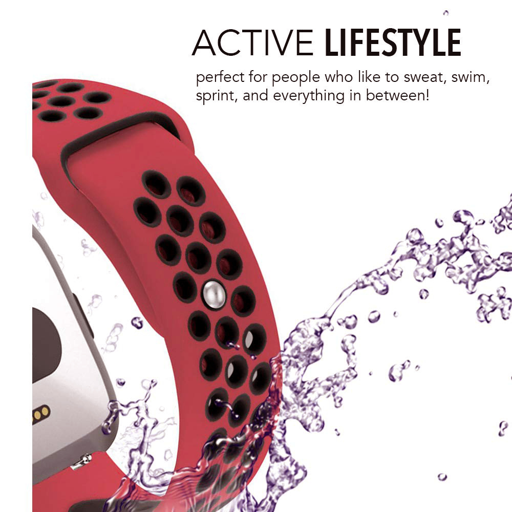 Bracelet sport double Fitbit Versa - rouge noir