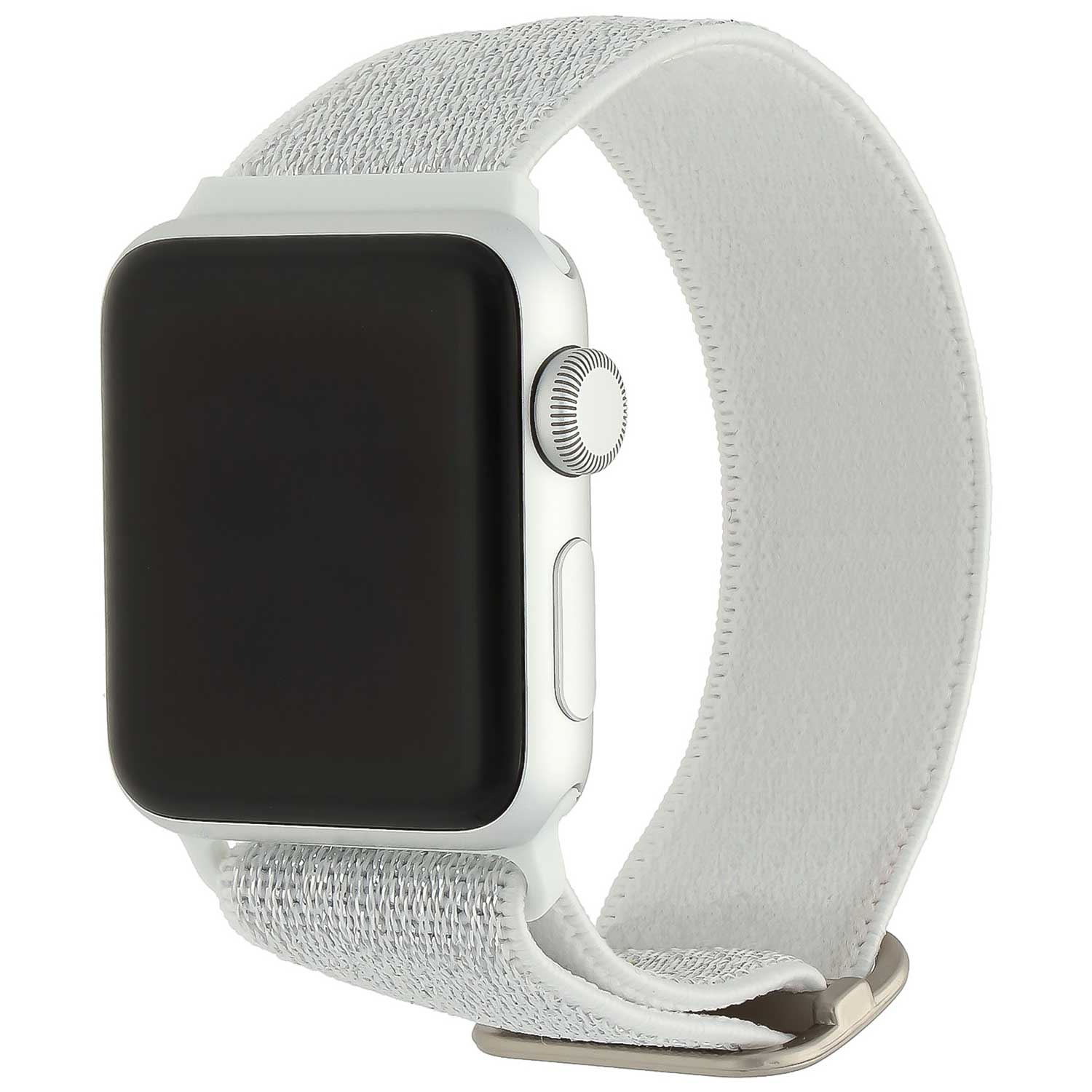 Bracelet nylon solo Apple Watch - blanc pailleté