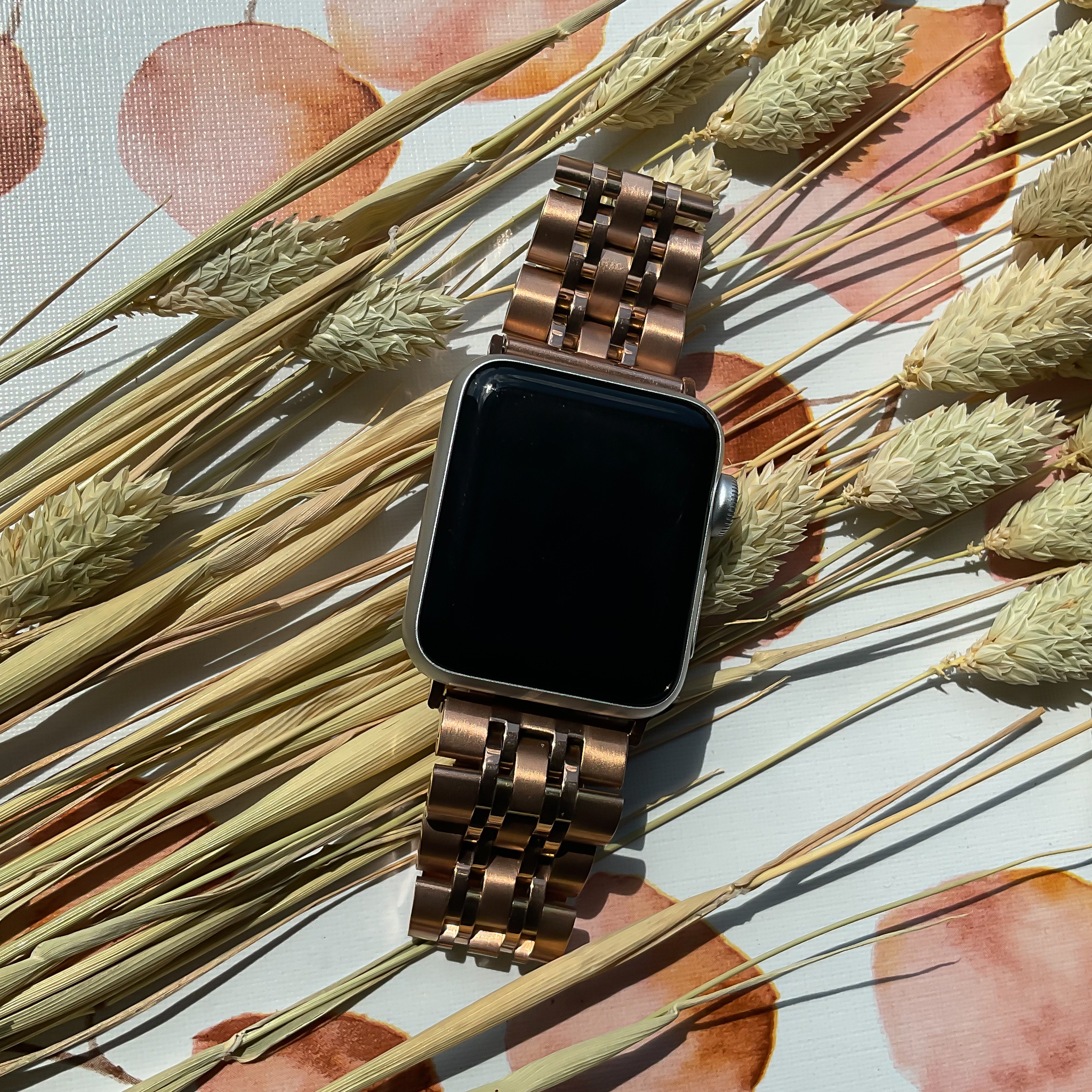 Bracelet acier inoxydable Apple Watch - or rose