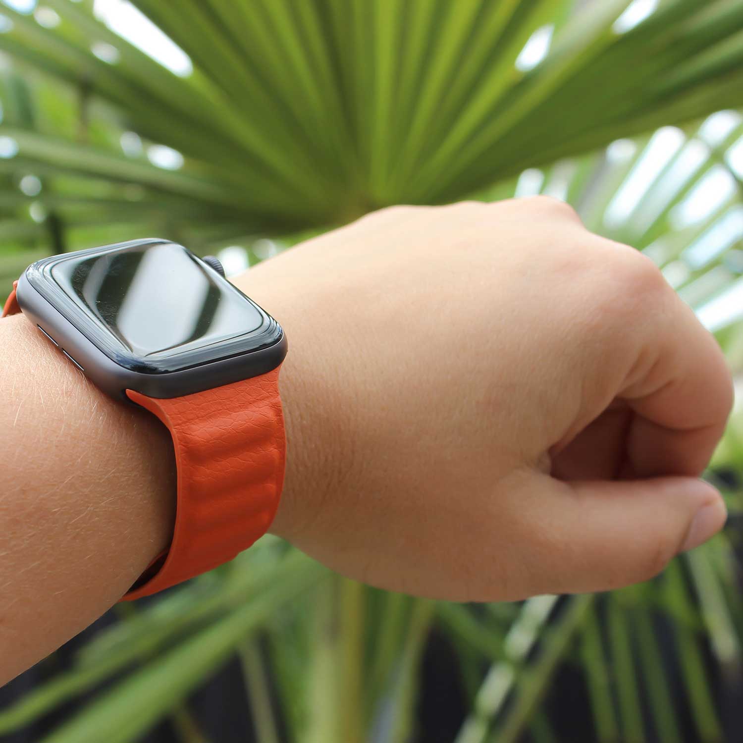 Bracelet en cuir solo Apple Watch - coucher de soleil