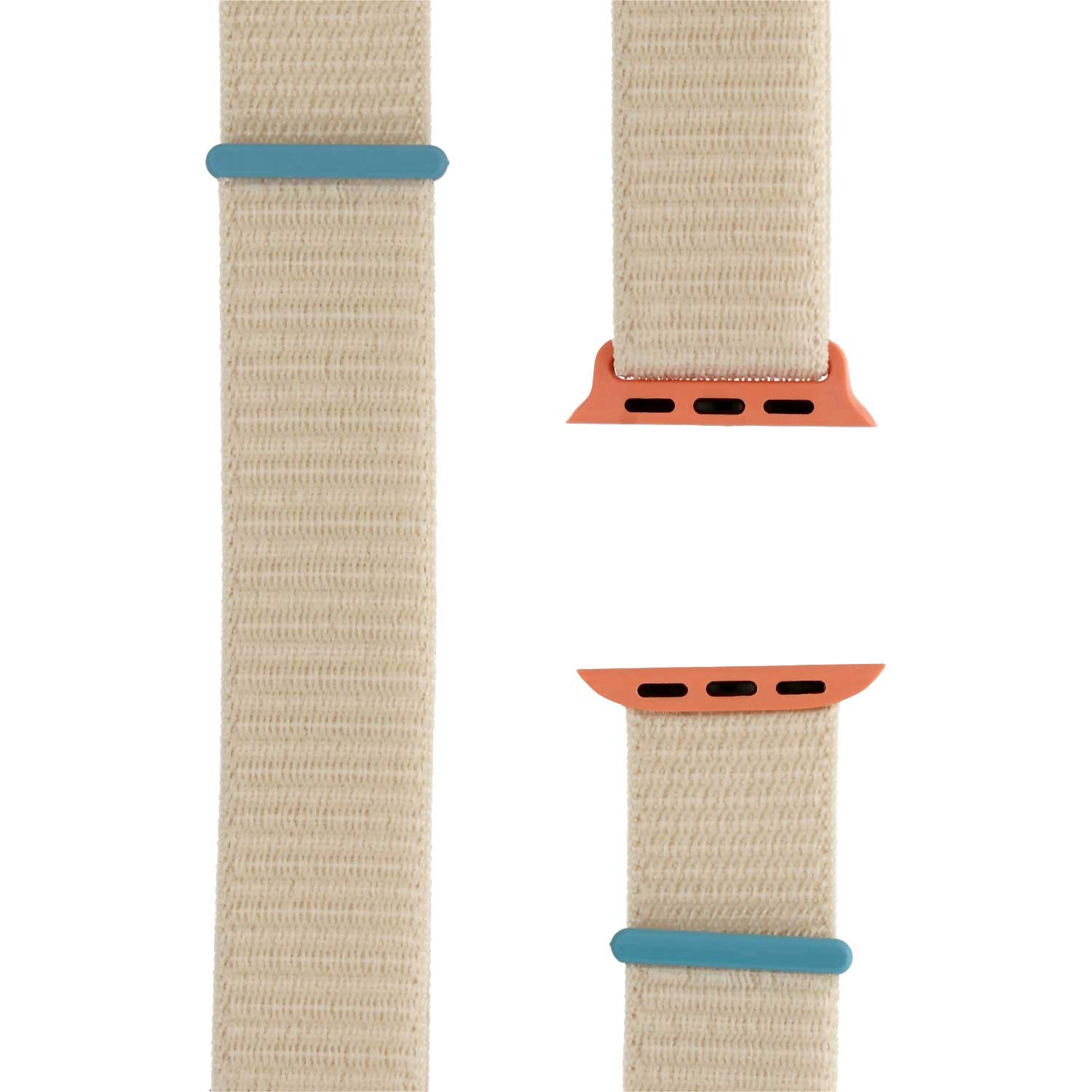 Bracelet boucle sport en nylon Apple Watch - lumière stellaire orange 