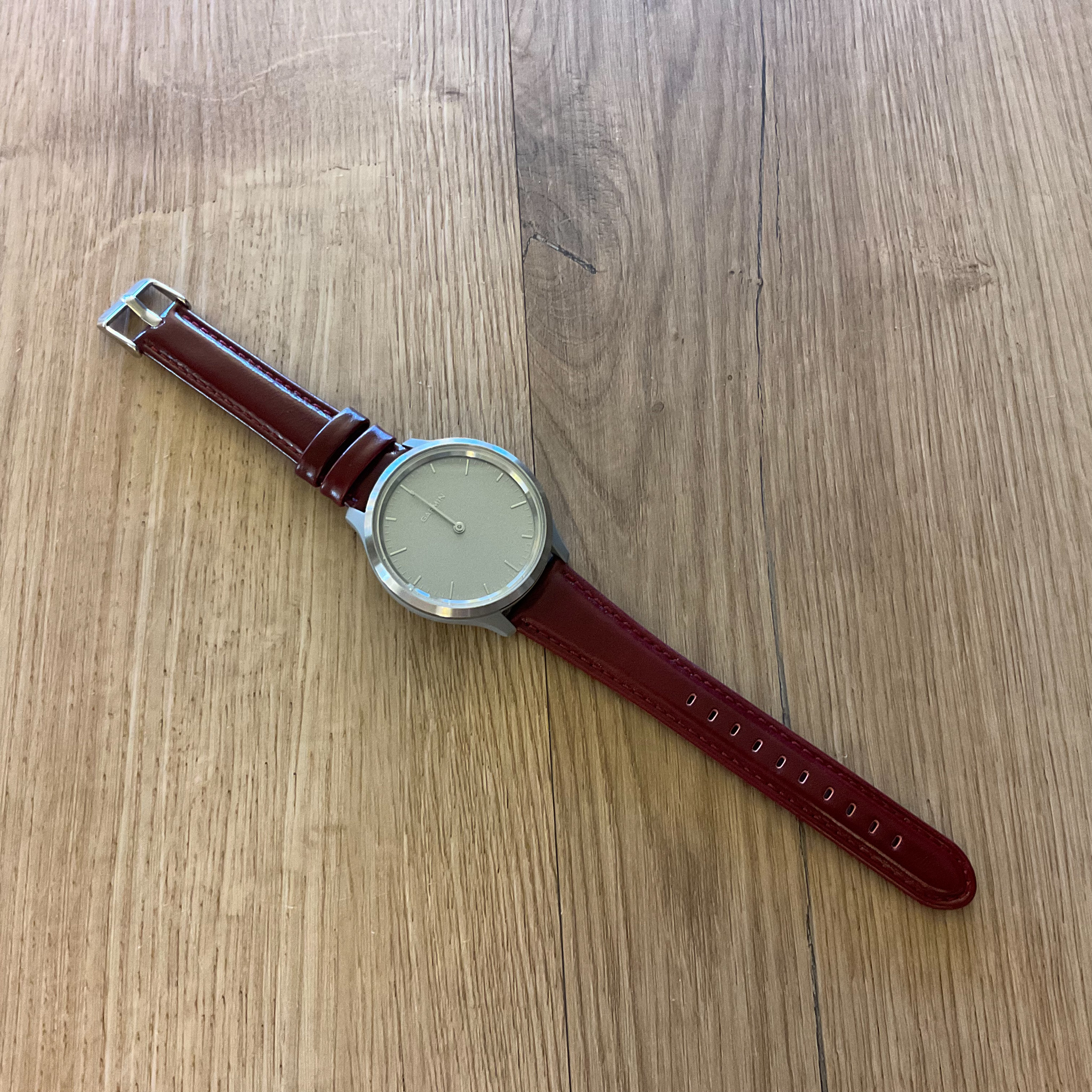 Bracelet en cuir Garmin Vivoactive / Vivomove véritable - marron foncé