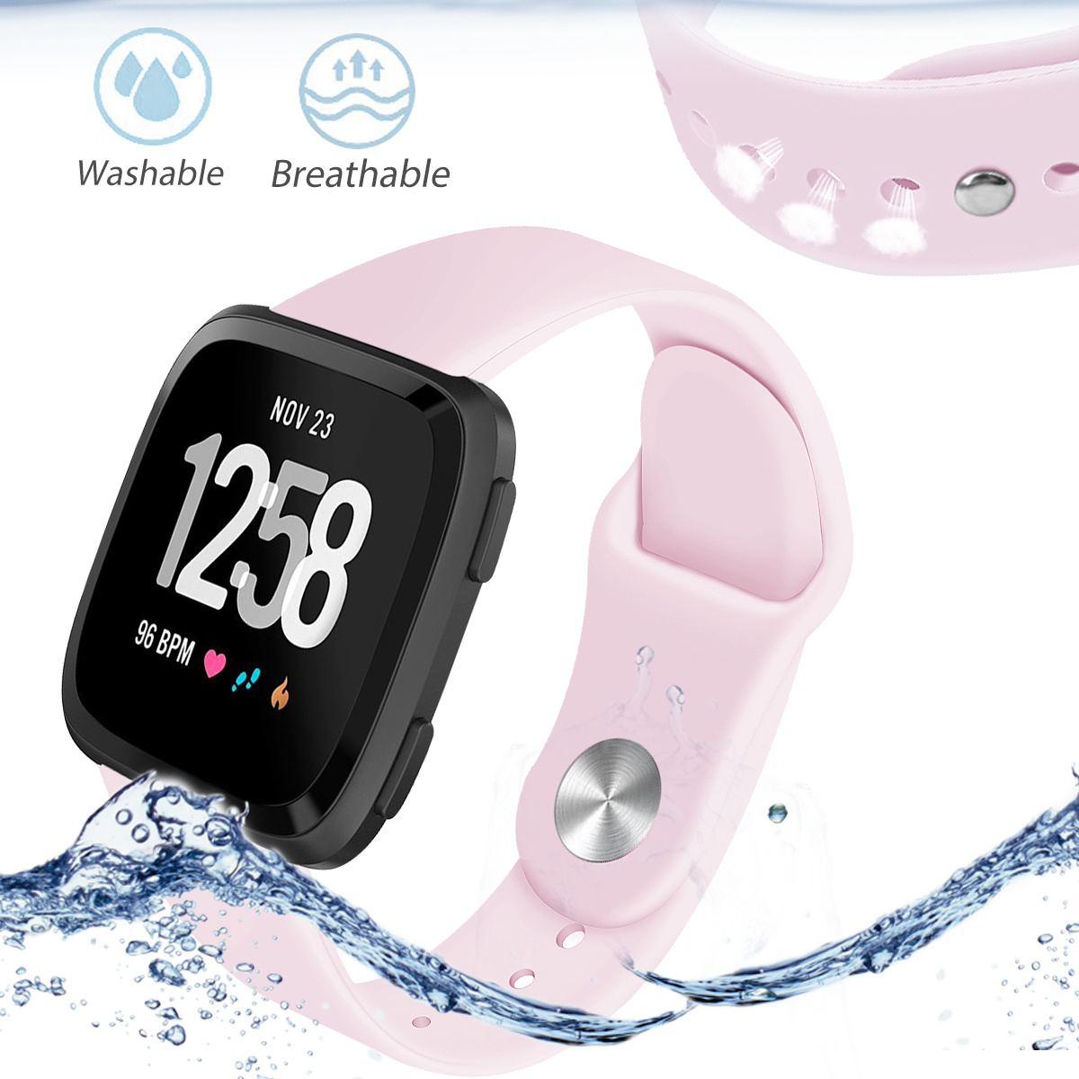 Bracelet sport en silicone Fitbit Versa - rose