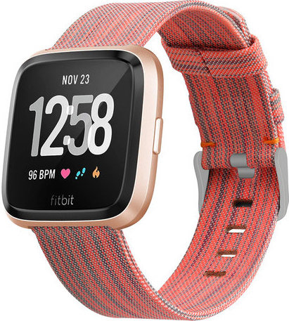 Bracelet boucle sport en nylon Fitbit Versa - orange rayé