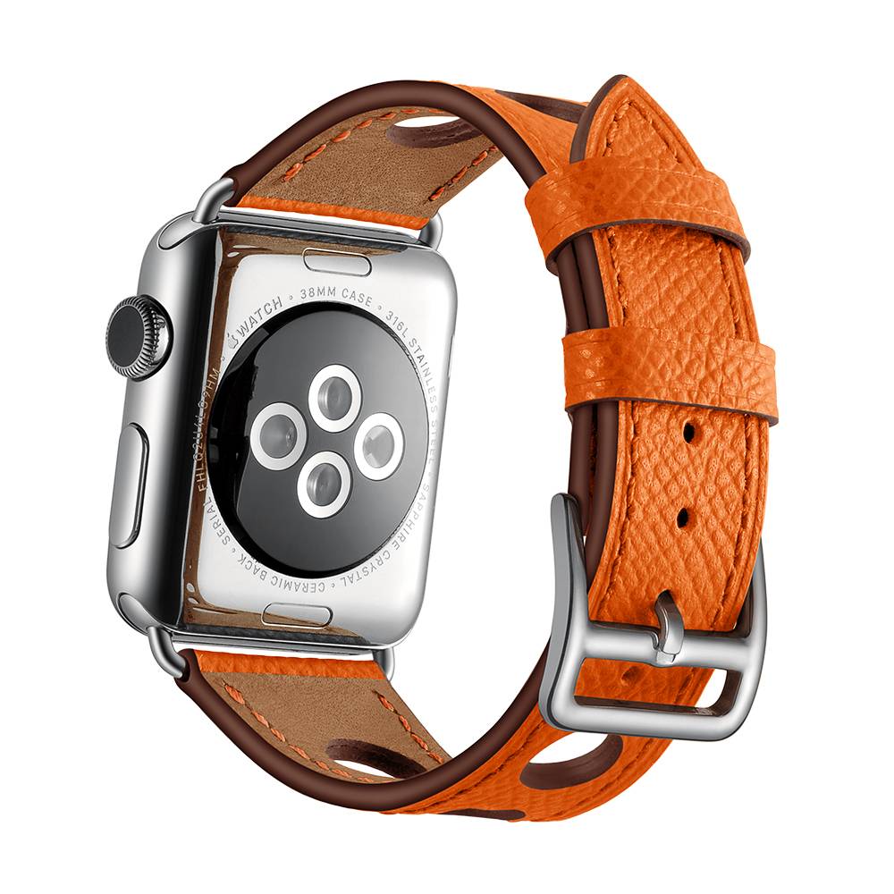 Bracelet en cuir Hermès Apple Watch - orange