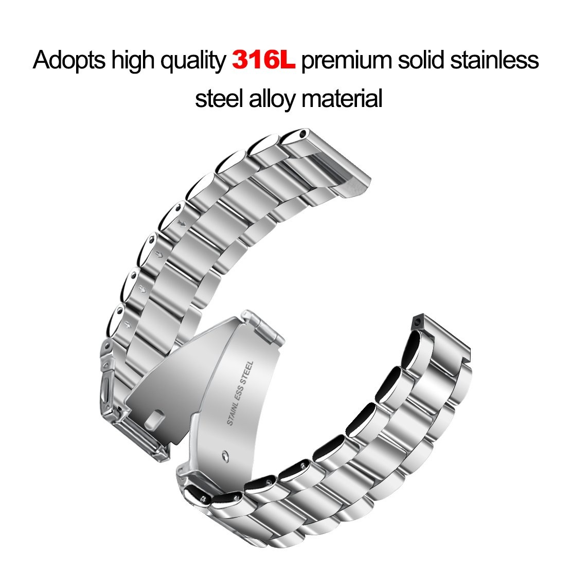 Bracelet acier perles Fitbit Versa - argent