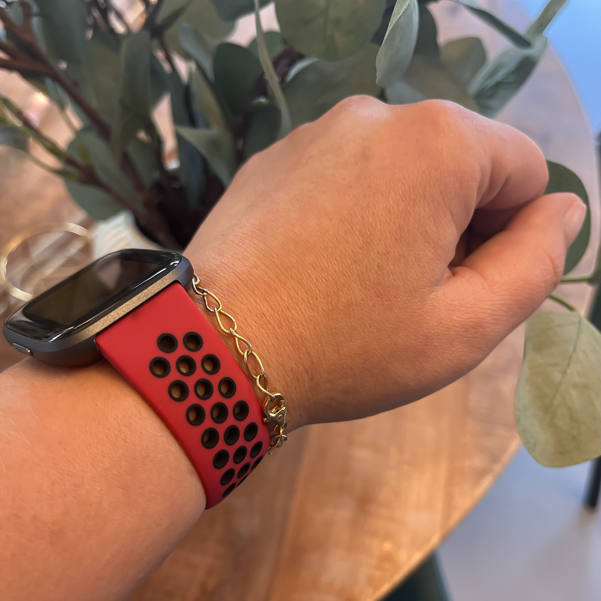 Bracelet sport double Fitbit Versa - rouge noir