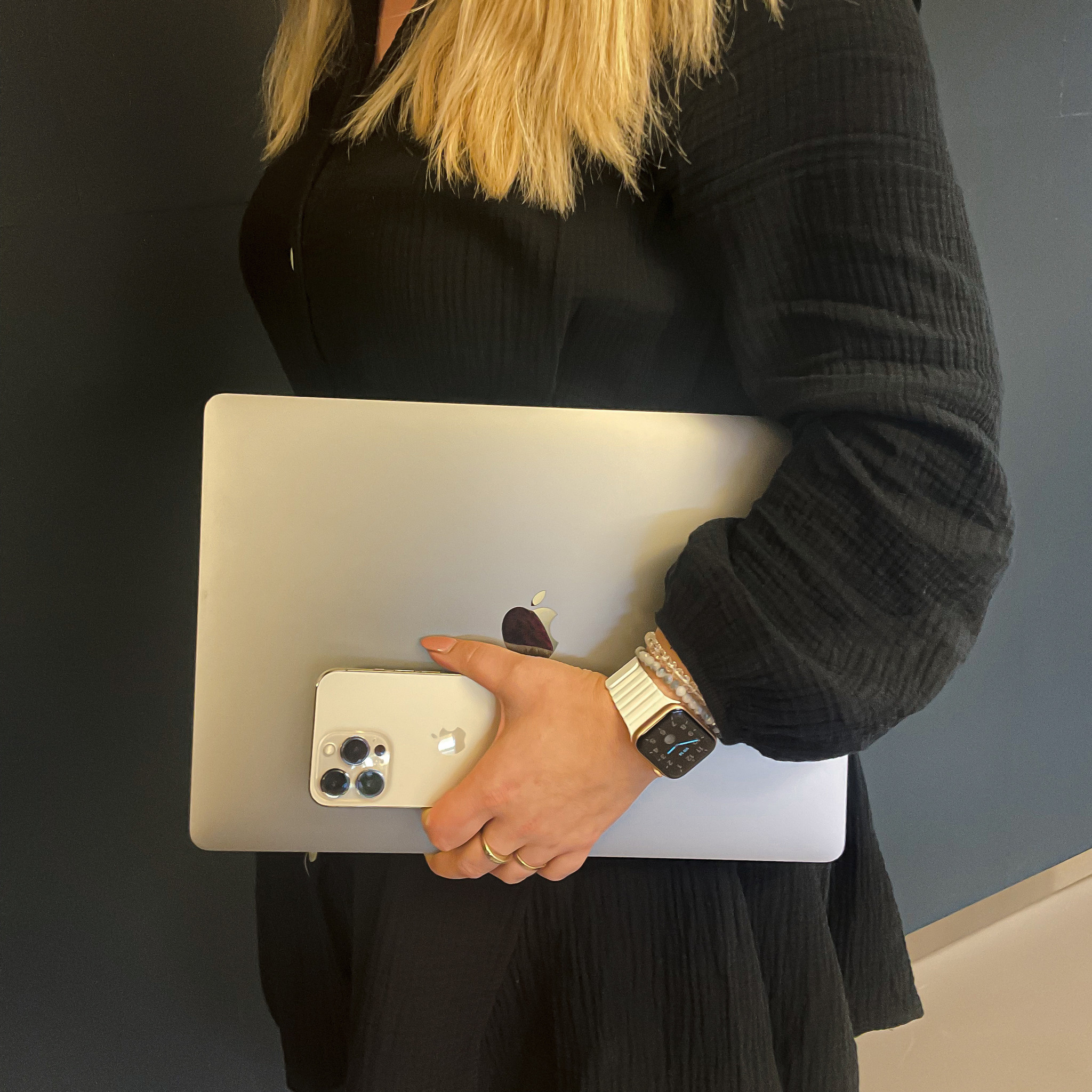 Bracelet en cuir nervure Apple Watch - blanc