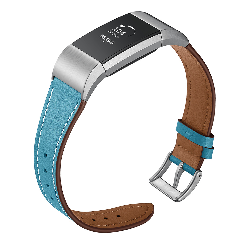 Bracelet en cuir premium Fitbit Charge 2 - bleu clair