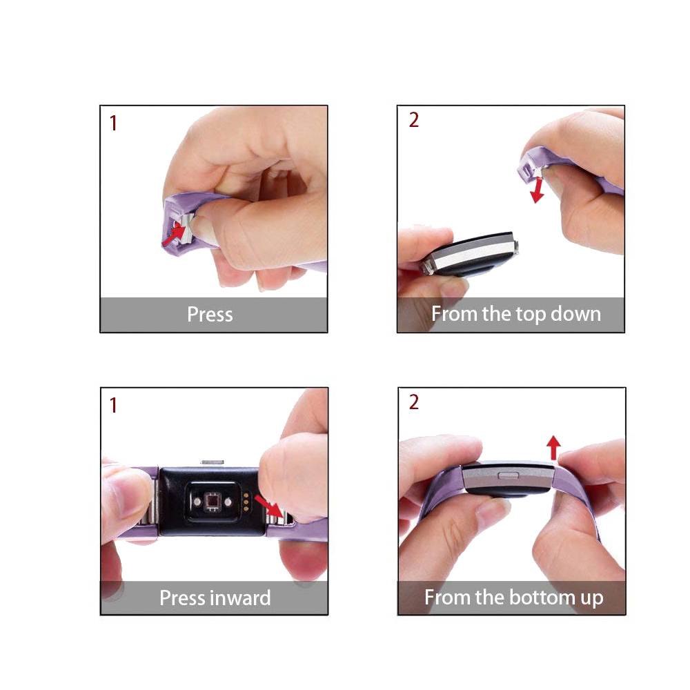 Bracelet sport Fitbit Charge 2 - violet clair