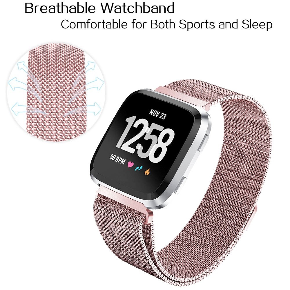 Bracelet milanais Fitbit Versa - rose rouge