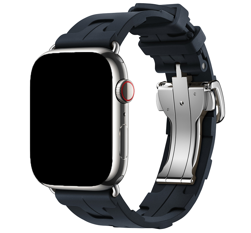 Bracelet sport Hermès simple tour kilim Apple Watch - minuit