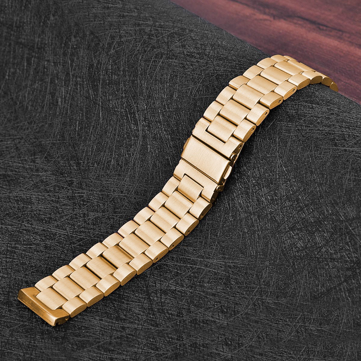Bracelet acier perles Fitbit Versa - rose or