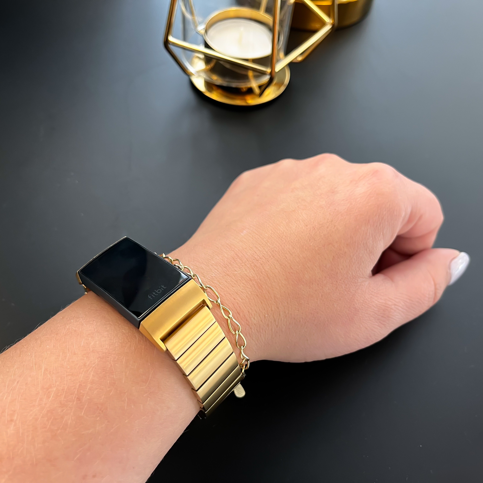 Bracelet acier maillons Fitbit Charge 3 & 4 - or
