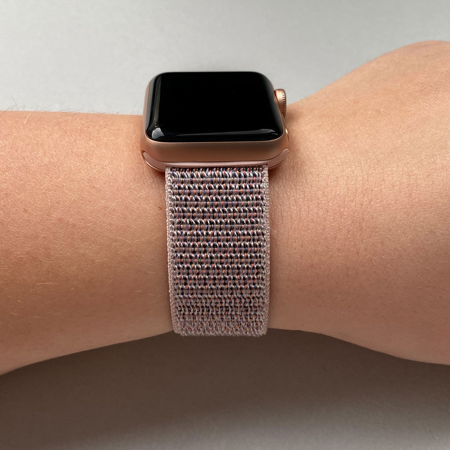 Bracelet boucle sport en nylon Apple Watch sport - sable rose