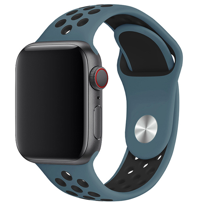Bracelet sport double Apple Watch - céleste sarcelle noir