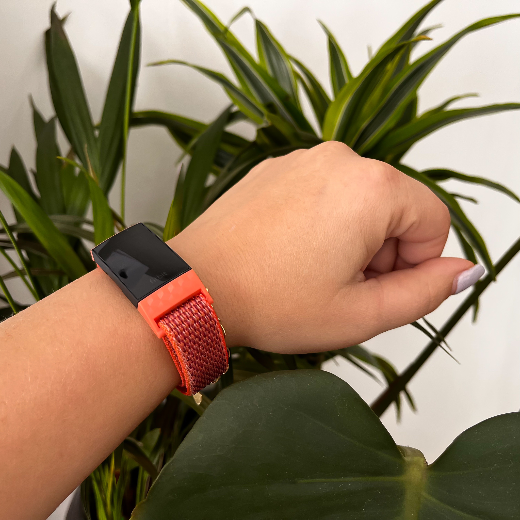 Bracelet boucle sport en nylon Fitbit Charge 3 & 4 - nectarine