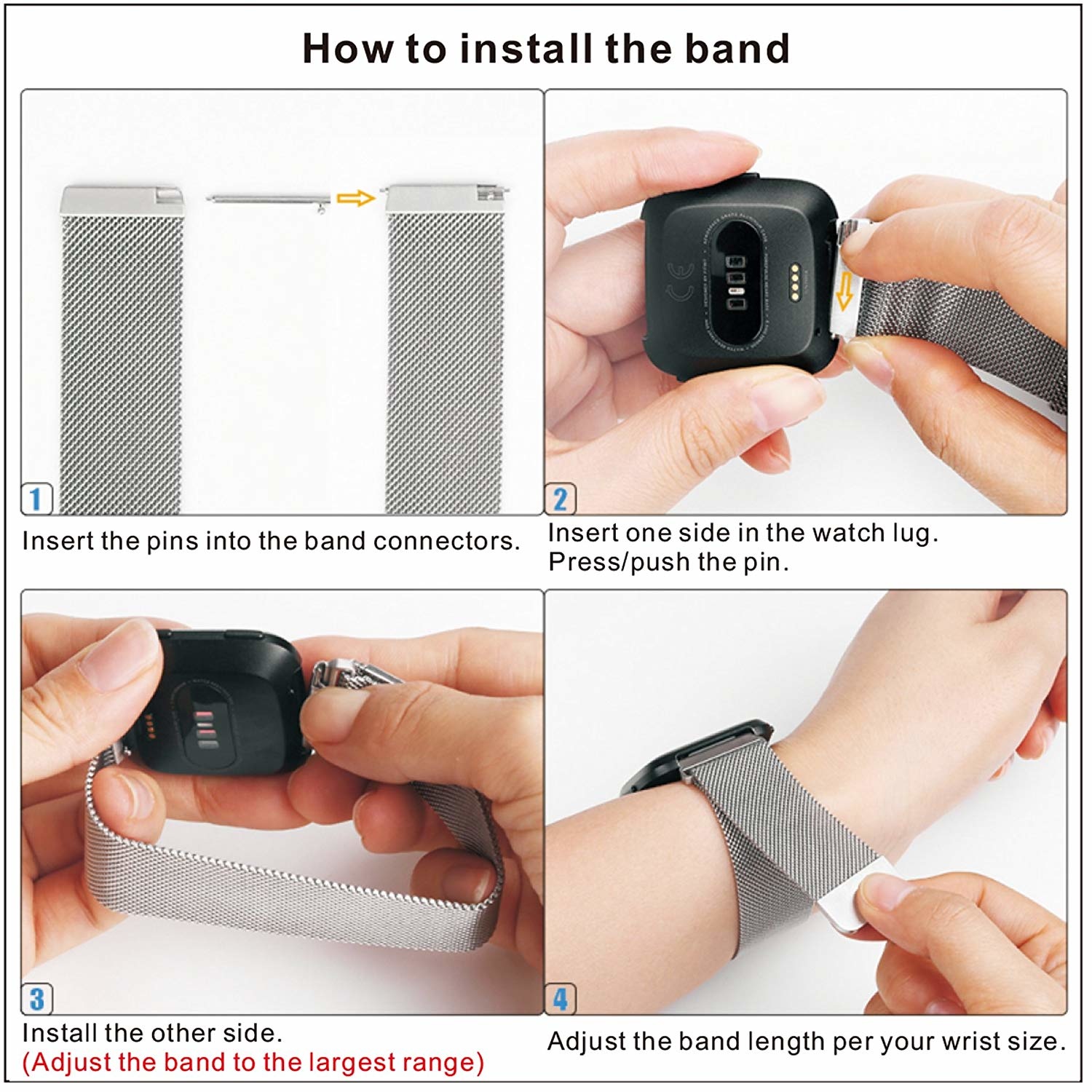 Bracelet milanais Fitbit Versa - champagne