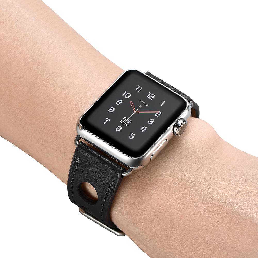 Bracelet en cuir Hermès Apple Watch - noir
