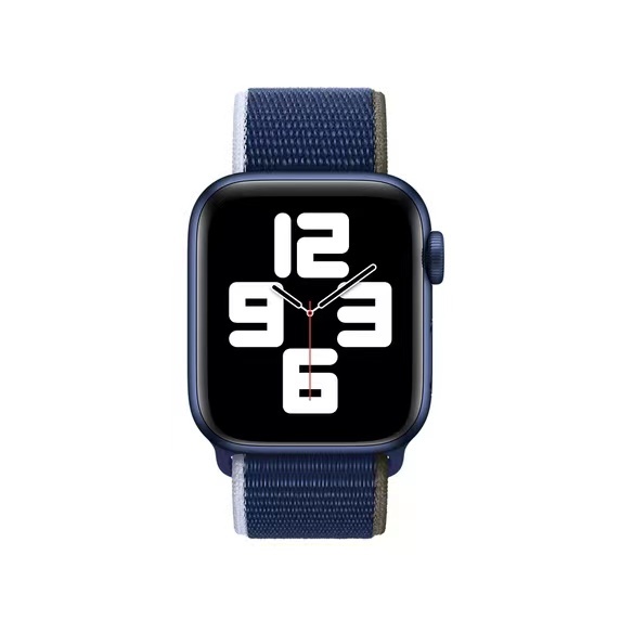 Bracelet boucle sport en nylon Apple Watch sportif - bleu marine