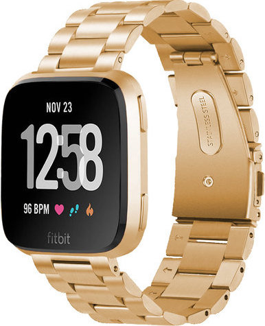 Bracelet acier perles Fitbit Versa - rose or
