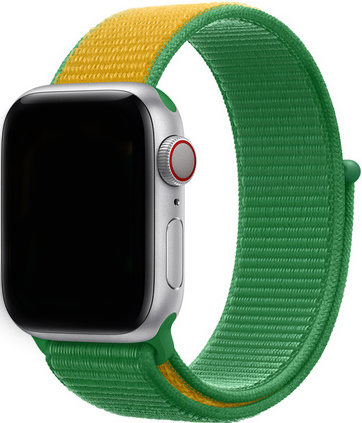 Bracelet boucle sport en nylon Apple Watch sportif - vert jaune