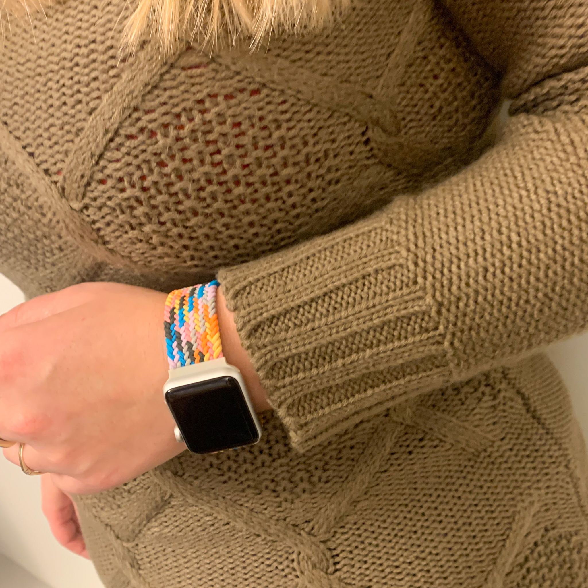 Bracelet nylon Boucle unique tress Apple Watch purple pulse